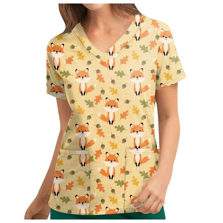 TKing Fashion Independence Day Women Plus Size Scrubs Top V-Neck Short Sleeve Printed Pockets Work Blouse for Women Yellow 4XL
TKing Fashion Independence Day Women Plus Size Scrubs Top V-Neck Short Sleeve Printed Pockets Work Blouse for Women Yellow 4XL