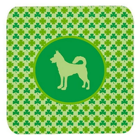 Canaan Dog Lucky Shamrock Foam Coasters Set Of 4
