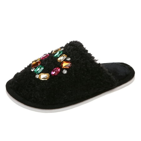 Follure Girl women s casual shoes Women s Fashion Rhinestone Plush Pure Color Warm And Comfortable Flat Casual Slippers Black 38-39
Follure Girl women s casual shoes Women s Fashion Rhinestone Plush Pure Color Warm And Comfortable Flat Casual Slippers Black 38-39