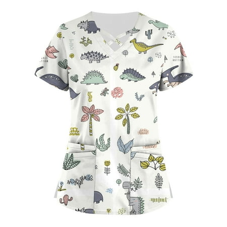 Summer Savings Clearance! MIARHB Womens Tops Dressy Casual Plus Size Cute Printed Scrub Working Uniform Tops White XXL
Summer Savings Clearance! MIARHB Womens Tops Dressy Casual Plus Size Cute Printed Scrub Working Uniform Tops White XXL