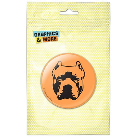 Pit Bull Dog Drawing on Orange Refrigerator Button Magnet