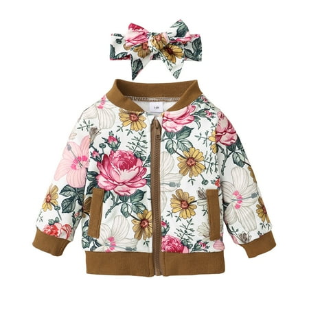 Toddler Baby Girls Clothes Baby Girls Long Sleeve Coat Top Zipper Closure 12-18 Months Fall Winter Floral Coat Headband 2PCS Set
Toddler Baby Girls Clothes Baby Girls Long Sleeve Coat Top Zipper Closure 12-18 Months Fall Winter Floral Coat Headband 2PCS Set