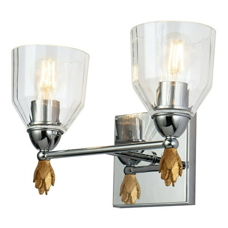 Lucas McKearn Felice 2-light Gold Flame-shaped Bath Vanity Light in Chrome
Lucas McKearn Felice 2-light Gold Flame-shaped Bath Vanity Light in Chrome
