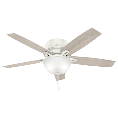 Hunter 52" Donegan Fresh White Ceiling Fan with Light Kit and Pull Chain