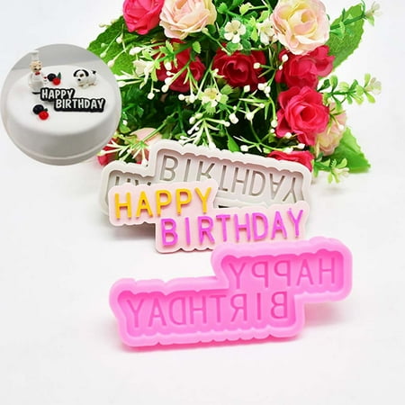 Kitchen organization kitchen Happy Birthday Silicone Fondant Icing Mould Wedding Cake Decoration Fragarn