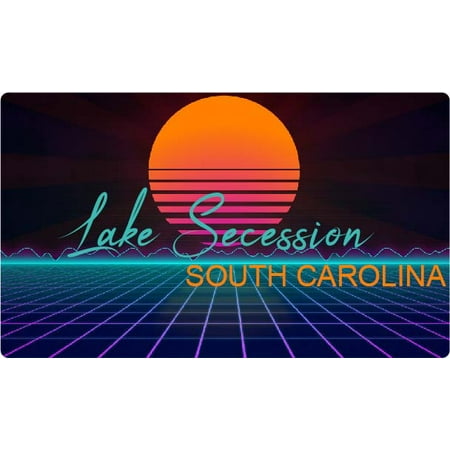 Lake Secession South Carolina 4 X 2.25-Inch Fridge Magnet Retro Neon Design