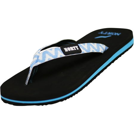 NORTY Womens Flip Flops Adult Female Sandals Black Blue - Runs 1 Size Small