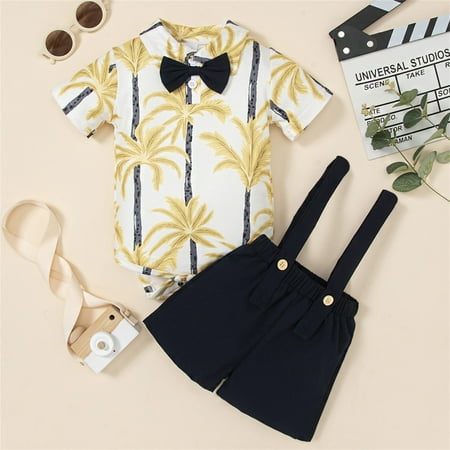 Hunpta Kids Infant Boy Outfits Clothes Short Sleeve Coconut Tree Prints Bow Tie Romper Shorts Pants Set Suspenders
Hunpta Kids Infant Boy Outfits Clothes Short Sleeve Coconut Tree Prints Bow Tie Romper Shorts Pants Set Suspenders