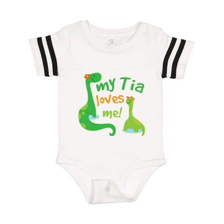 Inktastic My Tia Loves Me Dinosaur Gift Baby Boy Bodysuit