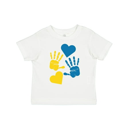 Inktastic Down Syndrome Awareness with Handprints and Hearts Blue and Yellow Gift Toddler Boy or Toddler Girl T-Shirt
Inktastic Down Syndrome Awareness with Handprints and Hearts Blue and Yellow Gift Toddler Boy or Toddler Girl T-Shirt