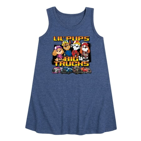 Paw Patrol - Lil Pups Big Trucks - Toddler and Youth Girls A-line Dress