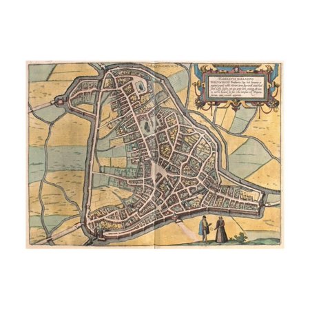 Map of S-Hertogenbosch from Civitates Orbis Terrarum Print Wall Art