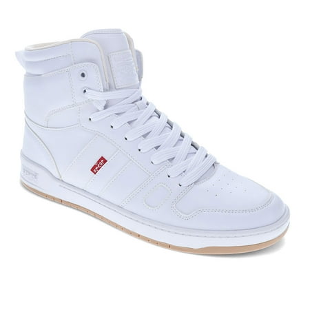 Levi s Mens BB Hi Pebbled Vegan Synthetic Leather Casual Hightop Sneaker Shoe