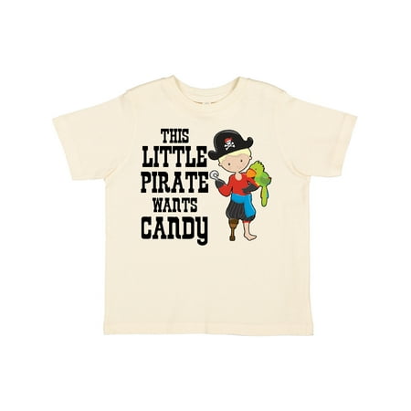 Inktastic This Little Pirate Wants Candy Gift Toddler Boy Girl T-Shirt
