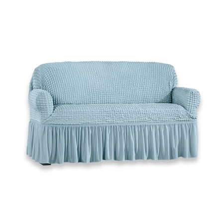Classic Textured Ruffle Stretch Slipcover - Furniture Protector for Easy Coverage