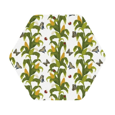 Matuu Corn And Butterflies for Cup Coasters Set of 6 Leather Coasters Desk Coasters for Office Measures 4” x 4” Hexagon
Matuu Corn And Butterflies for Cup Coasters Set of 6 Leather Coasters Desk Coasters for Office Measures 4” x 4” Hexagon