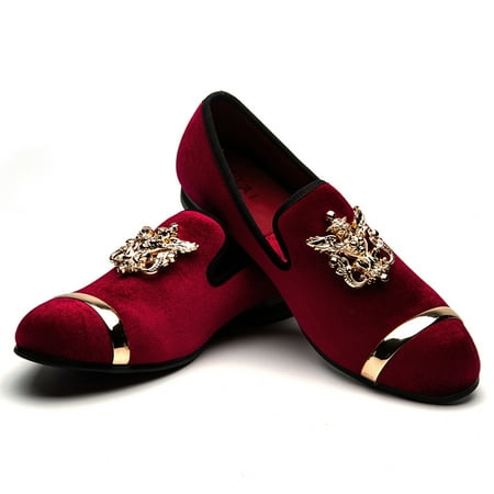 JITAI Mens Dress Tuxedo Shoes for Men Slip-on Loafers Red Size 13