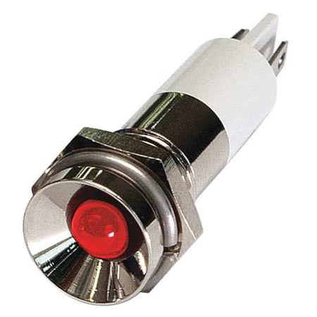 ZORO SELECT 24M087 Protrude Indicator Light,Red,24VDC