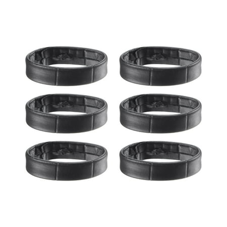 Uxcell 6 Pack PU Leather Loops Retaining Ring for 18mm Width Watch Band Black