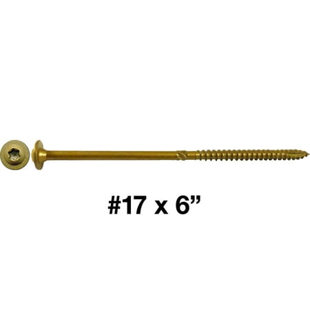 Jake Sales Brand - #17 x 6” Torx/Star Construction Lag Screws ~100 Screws - Bronze Exterior - ACQ - 7 Pounds
Jake Sales Brand - #17 x 6” Torx/Star Construction Lag Screws ~100 Screws - Bronze Exterior - ACQ - 7 Pounds