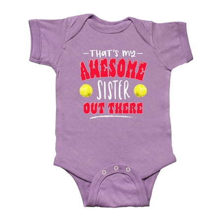 Inktastic That s My Awesome Sister Out There with Tennis Balls Gift Baby Boy or Baby Girl Bodysuit
Inktastic That s My Awesome Sister Out There with Tennis Balls Gift Baby Boy or Baby Girl Bodysuit