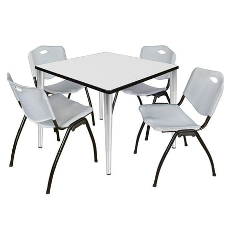 Regency Kahlo 36 in. Square Breakroom Table- White Top Chrome Base & 4 M Stack Chairs- Grey
Regency Kahlo 36 in. Square Breakroom Table- White Top Chrome Base & 4 M Stack Chairs- Grey