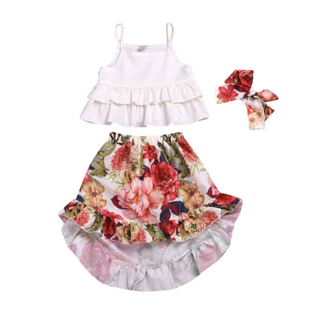 Toddler Girls Summer Fashion Sleeveless Solid Color Tops Flower Prints Skirt Outwear With Headband 3pcs Sets Summer Outfit Girls Size 6 Children Clothes Girls 3-6 Years
Toddler Girls Summer Fashion Sleeveless Solid Color Tops Flower Prints Skirt Outwear With Headband 3pcs Sets Summer Outfit Girls Size 6 Children Clothes Girls 3-6 Years