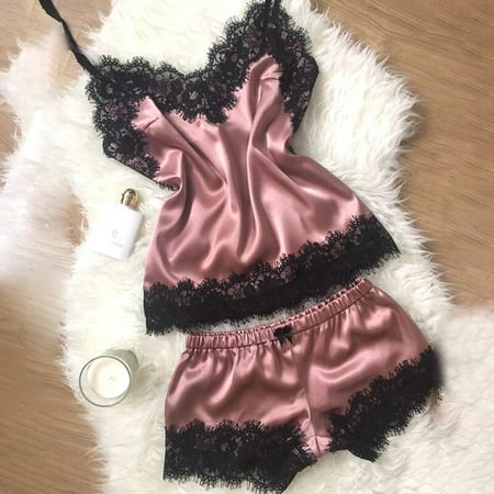 TruPeony Women Sleepwear Sleeveless Strap Nightwear Lace Trim Satin Cami Top Pajama Set
TruPeony Women Sleepwear Sleeveless Strap Nightwear Lace Trim Satin Cami Top Pajama Set
