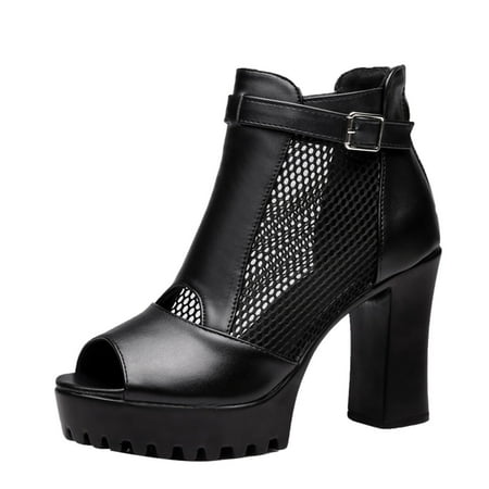 Ladies Sandals Solid Color Leather Mesh Stitching Belt Buckle Decoration Back Zipper Thick High Heel Fashion Summer Comfortable Sandals Party Shoes Footwear
Ladies Sandals Solid Color Leather Mesh Stitching Belt Buckle Decoration Back Zipper Thick High Heel Fashion Summer Comfortable Sandals Party Shoes Footwear