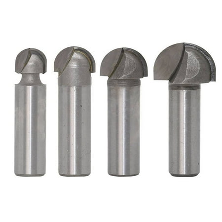 4pcs 1/2 12.7mm Shank Round Bottom Woodworking Set Milling Router Bit Wood