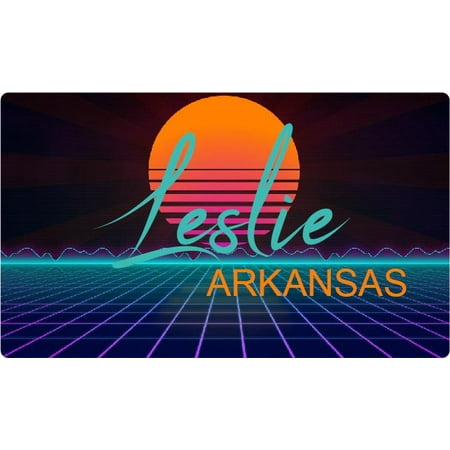Leslie Arkansas 4 X 2.25-Inch Fridge Magnet Retro Neon Design