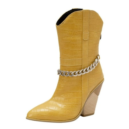 Booties For Women Platform Boots Womens Fashion Solid Boots Zipper Women Pointed Head High Heel Boots Shoes Yellow
Booties For Women Platform Boots Womens Fashion Solid Boots Zipper Women Pointed Head High Heel Boots Shoes Yellow
