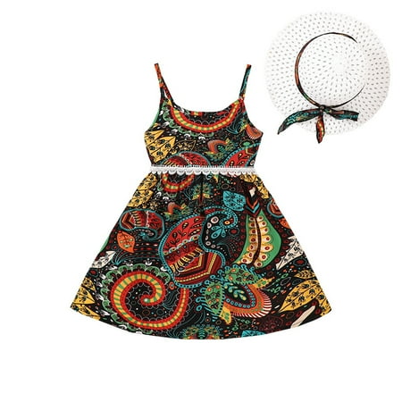 Kids Toddler Baby Girl Dress Spring Summer Floral Print Sleeveless Bohemia Hat Princess Dress Baby Girl Clothes
Kids Toddler Baby Girl Dress Spring Summer Floral Print Sleeveless Bohemia Hat Princess Dress Baby Girl Clothes