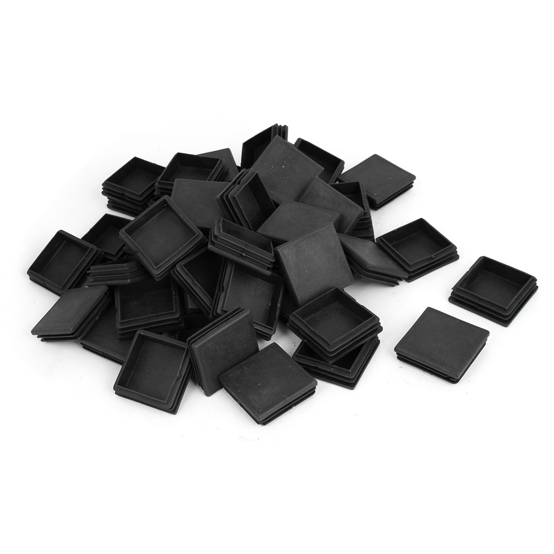 Office Plastic Square Furniture Chair Legs Tube Insert Black 50mm x