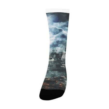 Disaster film poster concept with buildings of downtown Manhattan Women s Custom Socks (Made In USA)
Disaster film poster concept with buildings of downtown Manhattan Women s Custom Socks (Made In USA)