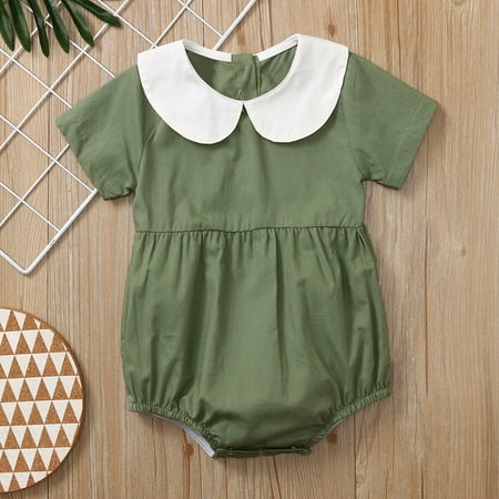 Yubatuo Newborn Infant Baby Girl Collar Solid Romper Bodysuit Clothes Outfits Green 80
Yubatuo Newborn Infant Baby Girl Collar Solid Romper Bodysuit Clothes Outfits Green 80