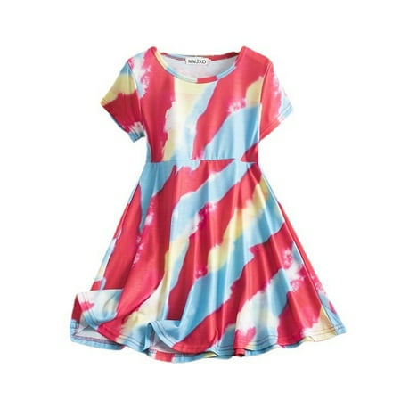 Chaoren Summer Dress Tie Dye Loose Pullover Girls Short Sleeve Dress for Daily Life
Chaoren Summer Dress Tie Dye Loose Pullover Girls Short Sleeve Dress for Daily Life
