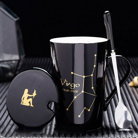 Contellation Ceramic Mug with Lid Spoon Coffee Cup 12 Astrological Signs Black Unique Gift
Contellation Ceramic Mug with Lid Spoon Coffee Cup 12 Astrological Signs Black Unique Gift