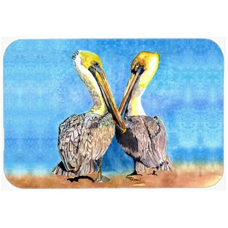 15 x 12 in. Two Pelicans with Blue sky Glass Cutting Board