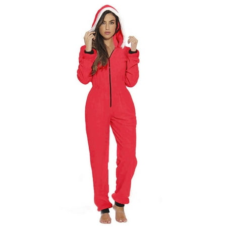 Cathery Christmas Pajamas for Women Fleece Hooded One Piece Jumpsuit Zipper Romper Sexy Onesie Pajamas Sleepwear
Cathery Christmas Pajamas for Women Fleece Hooded One Piece Jumpsuit Zipper Romper Sexy Onesie Pajamas Sleepwear