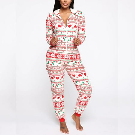 Musuos Women Christmas Hooded One Piece Pajama Oversize Zipper Hooded Drawstring Jumpsuit Sleepwear
Musuos Women Christmas Hooded One Piece Pajama Oversize Zipper Hooded Drawstring Jumpsuit Sleepwear