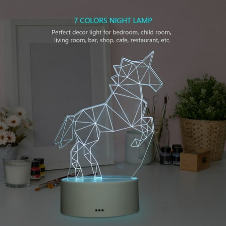 7-Color Touch LED Desk Lamp with White Base 3D Optical Illusion Horse Night Light
7-Color Touch LED Desk Lamp with White Base 3D Optical Illusion Horse Night Light