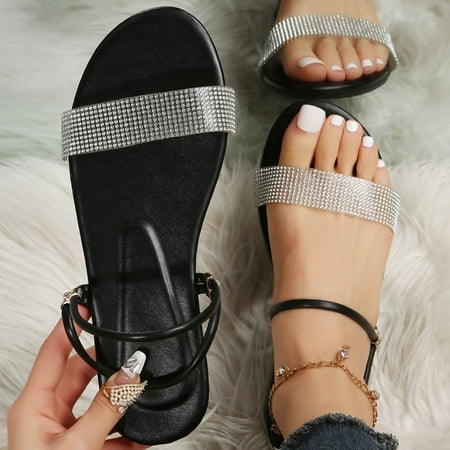 Aayomet Platform Sandals Women Ladies Fashion Summer Transparent Rhinestone Decorative Round Head Open Toe Beach Flat Black 8.5
Aayomet Platform Sandals Women Ladies Fashion Summer Transparent Rhinestone Decorative Round Head Open Toe Beach Flat Black 8.5