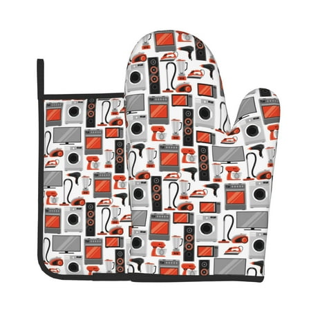 Junzan Modern Life Pattern Oven Mitts and Pot Holders 2 pcs Set Potholders BBQ Gloves Long Kitchen Oven Glove for Cooking Baking Grilling (2-Piece Set 11 Inch)
Junzan Modern Life Pattern Oven Mitts and Pot Holders 2 pcs Set Potholders BBQ Gloves Long Kitchen Oven Glove for Cooking Baking Grilling (2-Piece Set 11 Inch)