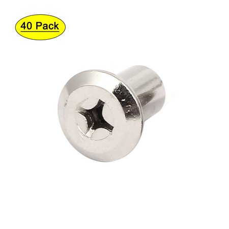M6x12mm Female Thread Head Nut Furniture Fittings 40pcs