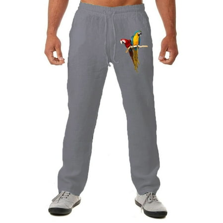 Sweatpants for Men Cotton Linen Pants Soft Comfy Loose Fit Wide Leg Trousers Sports Running Jogger Pants Drawstring