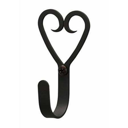 WH-51-S Open Heart Sturdy Small Black Indoor Outdoor Wall Hook