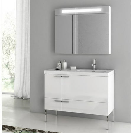ACF by Nameeks ACF ANS23-GW New Space 39-in. Single Bathroom Vanity Set - Glossy White
