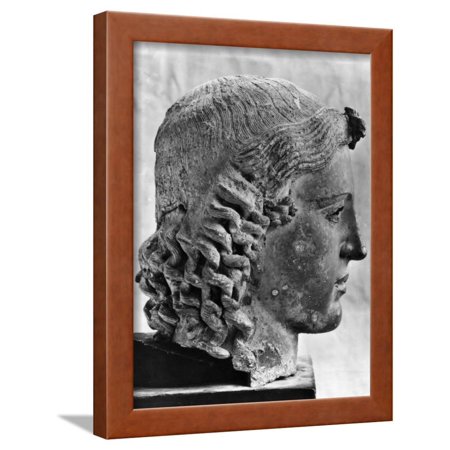 Bronze Bust of the Greek God Apollo, C460 BC Framed Print Wall Art