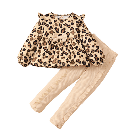 Mikrdoo Baby Girls Outfits Leopard Print Ruffle Sleeve Bow Top Elastic Pants 2Pcs Clothes Set 12-24 Months
Mikrdoo Baby Girls Outfits Leopard Print Ruffle Sleeve Bow Top Elastic Pants 2Pcs Clothes Set 12-24 Months